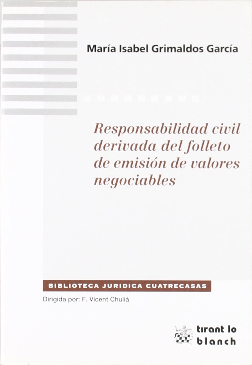 Imagen de portada del libro Responsabilidad civil derivada del folleto de emisión de valores negociables