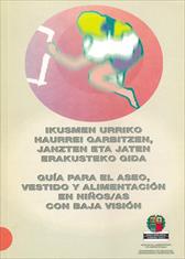 Imagen de portada del libro Guía para el aseo, vestido y alimentación en niños/as con baja visión = Ikusmen urriko haurrei garbitzen, janzten eta jaten erakusteko gida