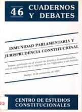 Imagen de portada del libro Inmunidad parlamentaria y jurisprudencia constitucional