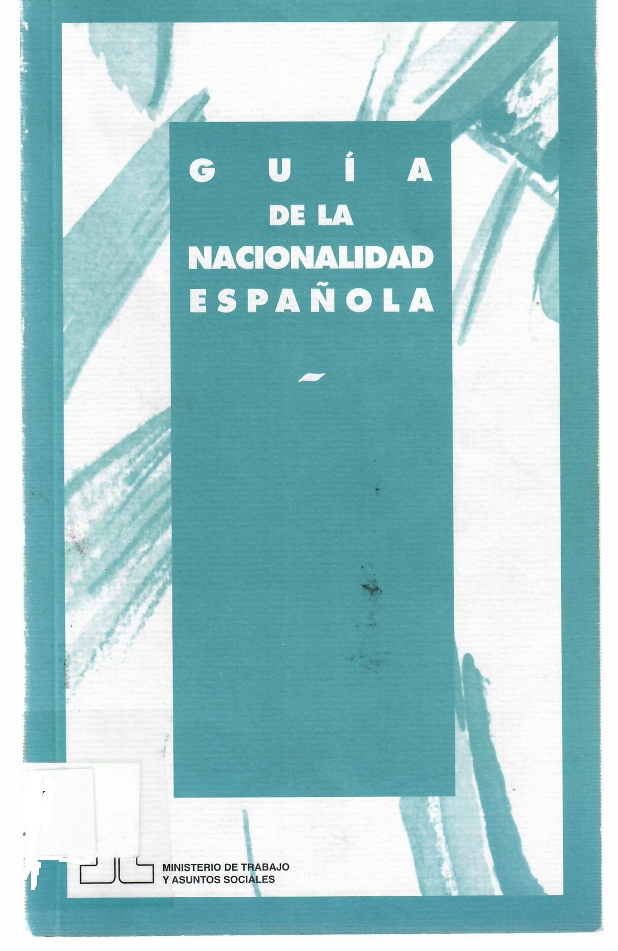 Imagen de portada del libro Guía de la nacionalidad española