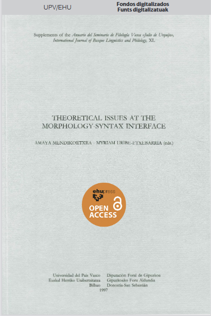 Imagen de portada del libro Theoretical issues at the morphology-syntax interface