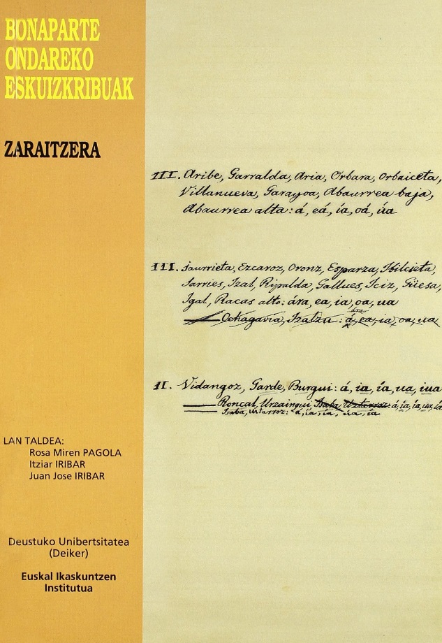 Imagen de portada del libro Bonaparte ondareko eskuizkribuak