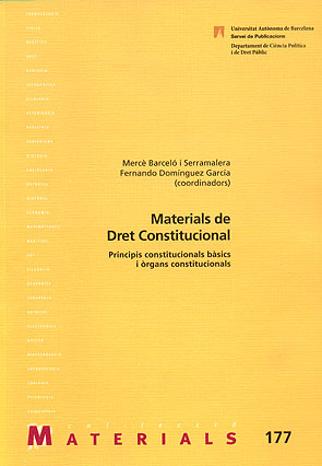 Imagen de portada del libro Materials de dret constitucional.  Principis constitucionals bàsics i òrgans constitucionals