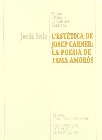 Imagen de portada del libro L'estètica de Josep Carner