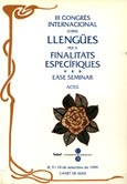 Imagen de portada del libro III Congrés Internacional sobre Llengües per a Finalitats Específiques