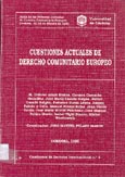 Imagen de portada del libro Cuestiones actuales de derecho comunitario Europeo