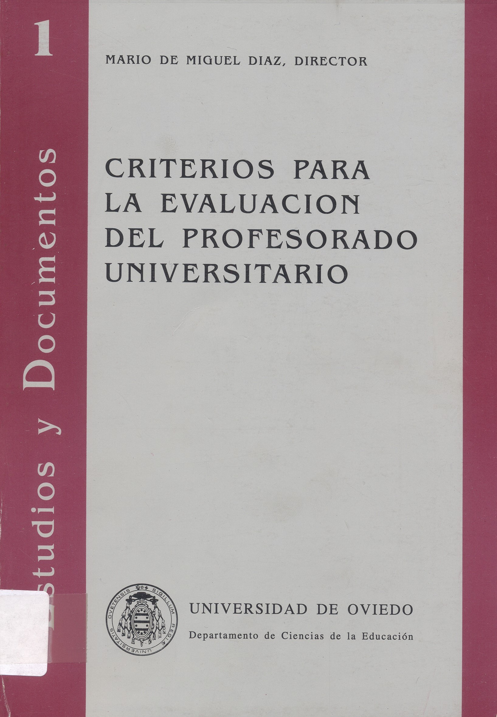 Imagen de portada del libro Criterios para la evaluación del profesorado universitario