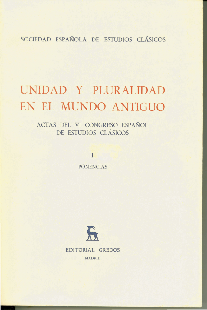 Imagen de portada del libro Unidad y pluralidad en el mundo antiguo