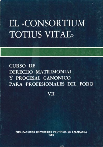 Imagen de portada del libro Curso de derecho matrimonial y procesal canónico para profesionales del foro (VII)