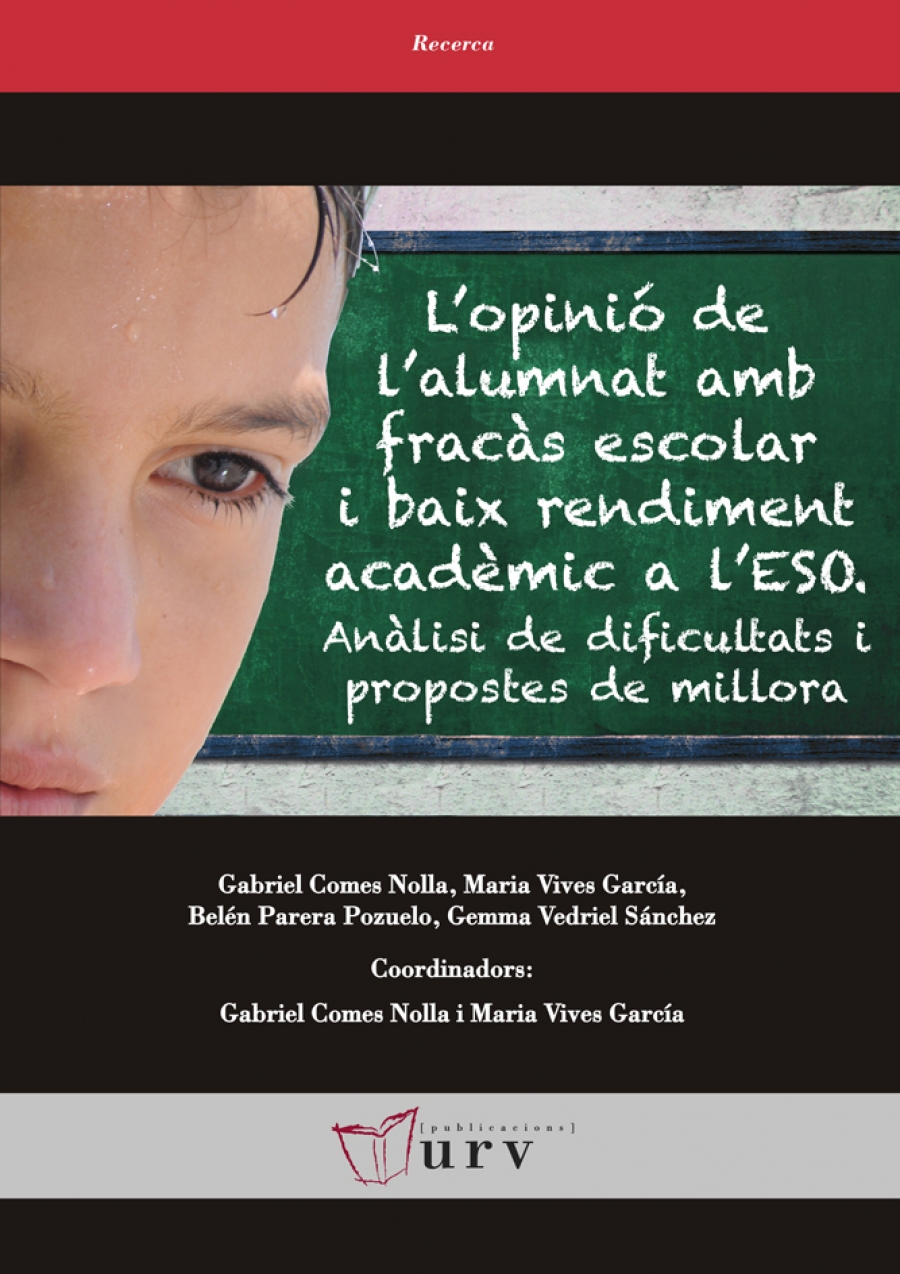 Imagen de portada del libro L'opinió de l'alumnat amb fracàs escolar i baix rendiment acadèmic a l'ESO