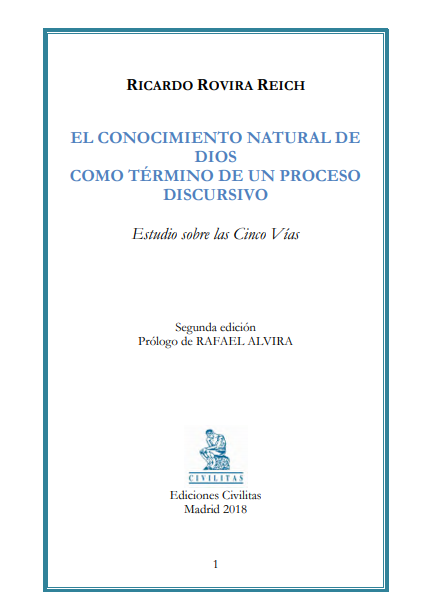 Imagen de portada del libro El conocimiento natural de Dios como término de un proceso discursivo