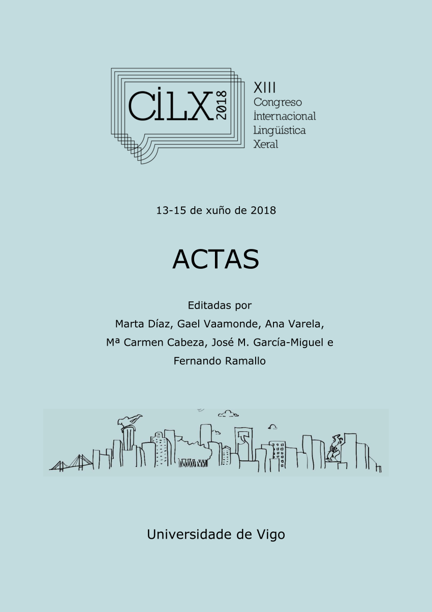 Imagen de portada del libro Actas do XIII Congreso Internacional de Lingüística Xeral