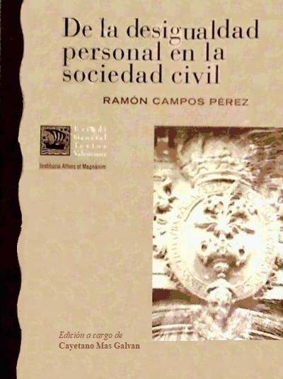 Imagen de portada del libro De la desigualdad personal en la sociedad civil