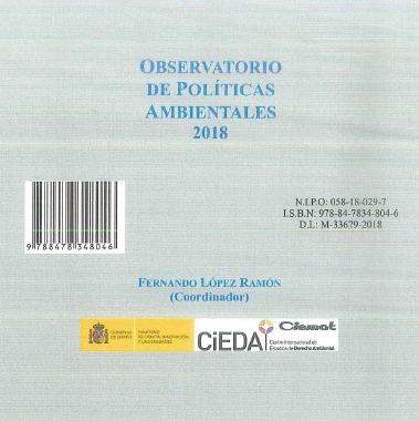 Imagen de portada del libro Observatorio de políticas ambientales 2018