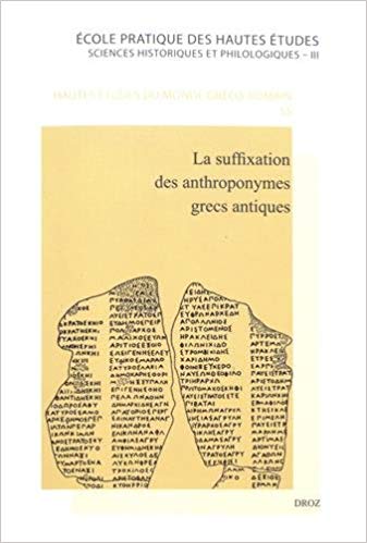 Imagen de portada del libro La suffixation des anthroponymes grecs antiques, SAGA