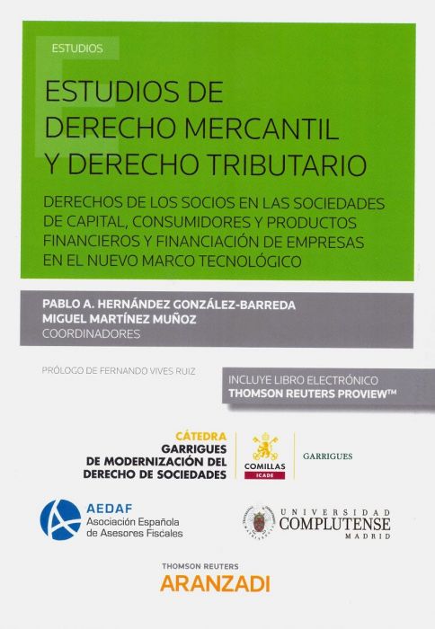Imagen de portada del libro Estudios de derecho mercantil y derecho tributario