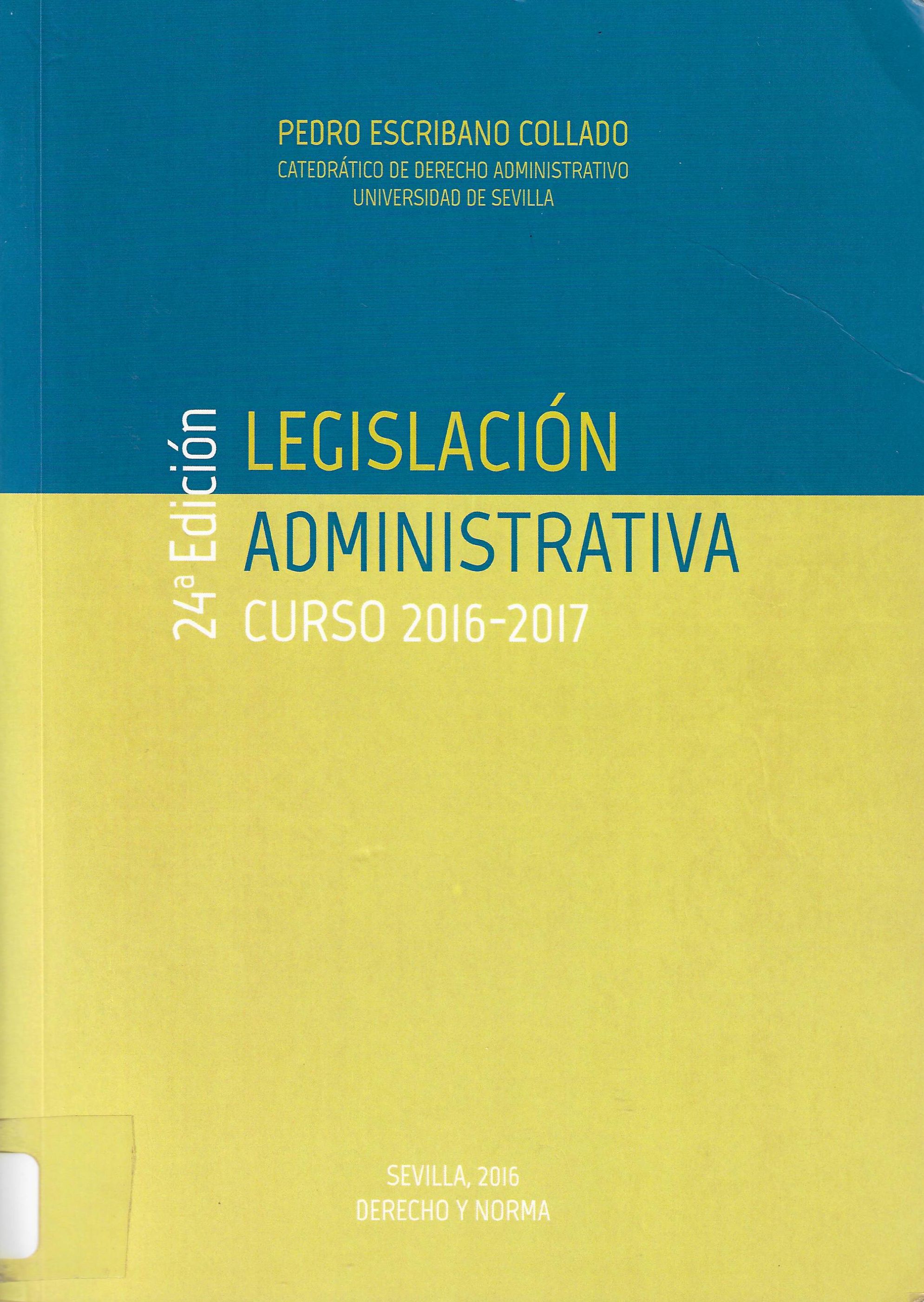 Imagen de portada del libro Legislación administrativa