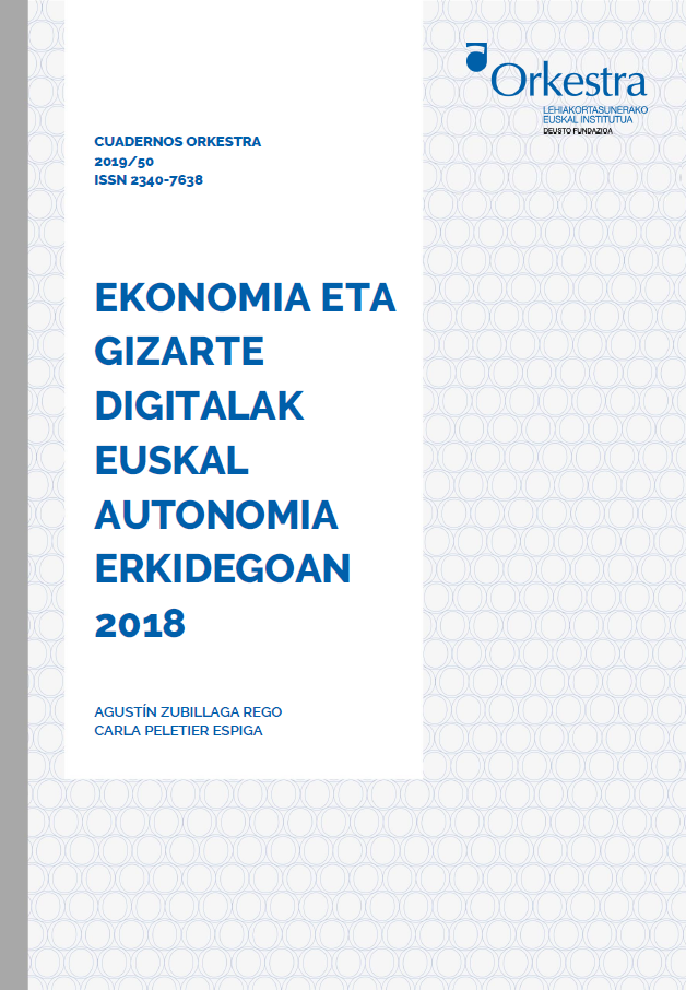 Imagen de portada del libro Ekonomia eta gizarte digitalak Euskal Autonomia Erkidegoan 2018