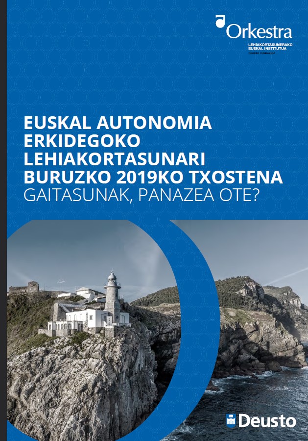 Imagen de portada del libro Euskal Autonomia Erkidegoko Lehiakortasunari buruzko 2019ko Txostena