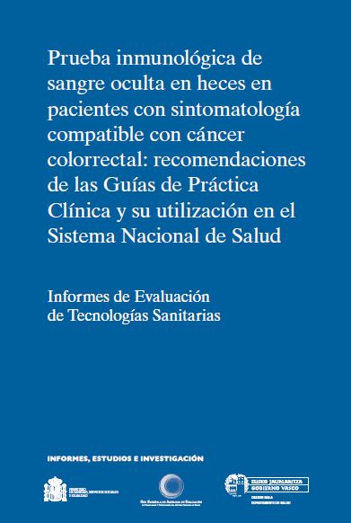 Imagen de portada del libro Prueba inmunológica de sangre oculta en heces en pacientes con sintomatología compatible con cáncer colorrectal