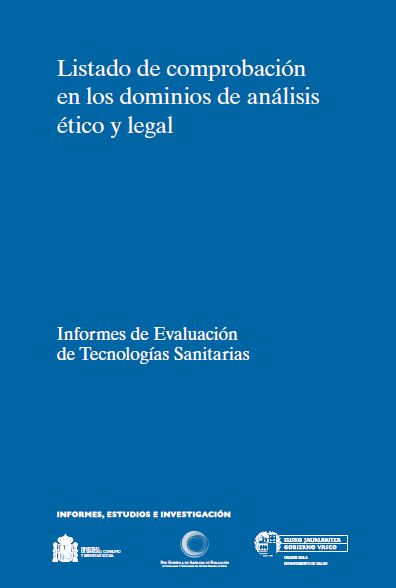 Imagen de portada del libro Listado de comprobación en los dominios de análisis ético y legal