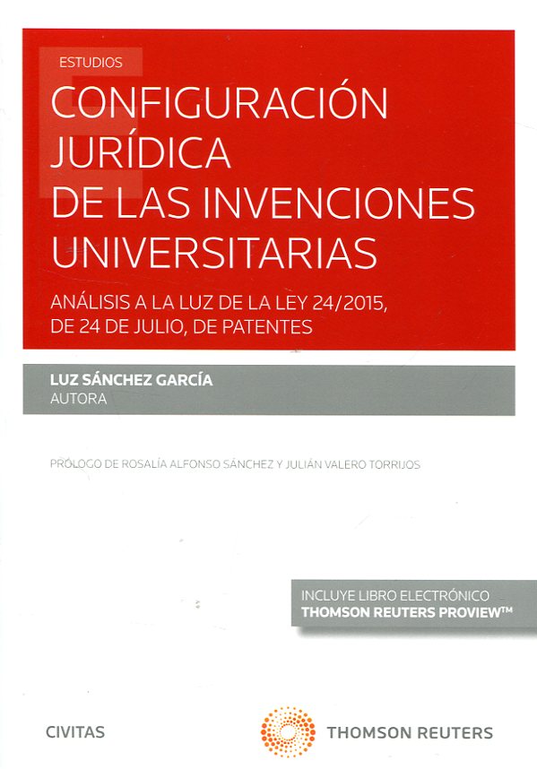 Imagen de portada del libro Configuración jurídica de las invenciones universitarias