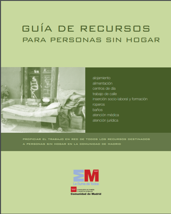 Imagen de portada del libro Guía de recursos para personas sin hogar