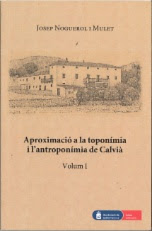 Imagen de portada del libro Aproximació a la toponímia i l'antroponímia de Calvià