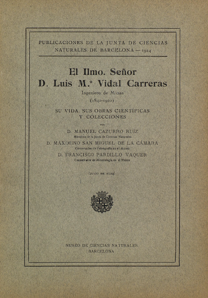 Imagen de portada del libro El Ilmo. Señor D. Luis M. Vidal Carreras, ingeniero de minas (1842-1922)