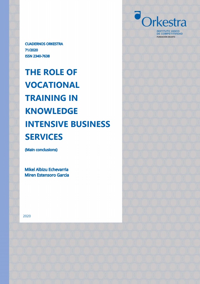Imagen de portada del libro The role of vocational training in knowledge intensive business services