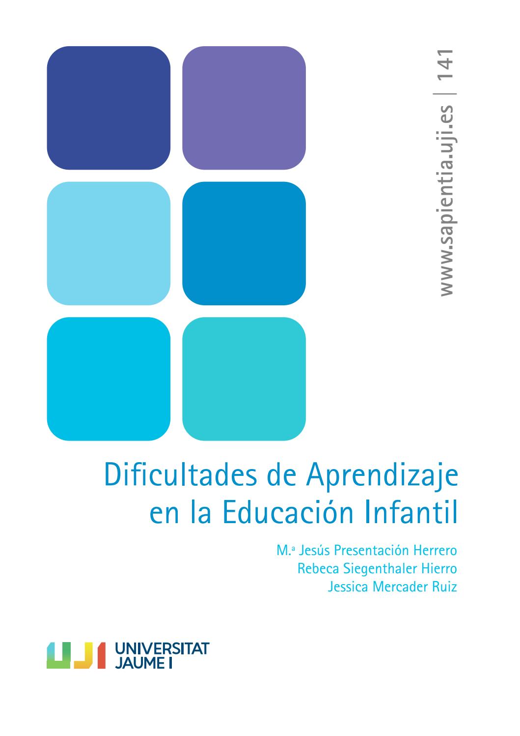 Imagen de portada del libro Dificultades de aprendizaje en la Educación Infantil