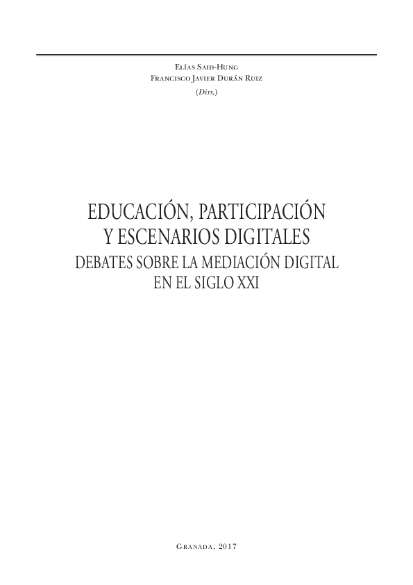 Imagen de portada del libro Educación, participación y escenarios digitales