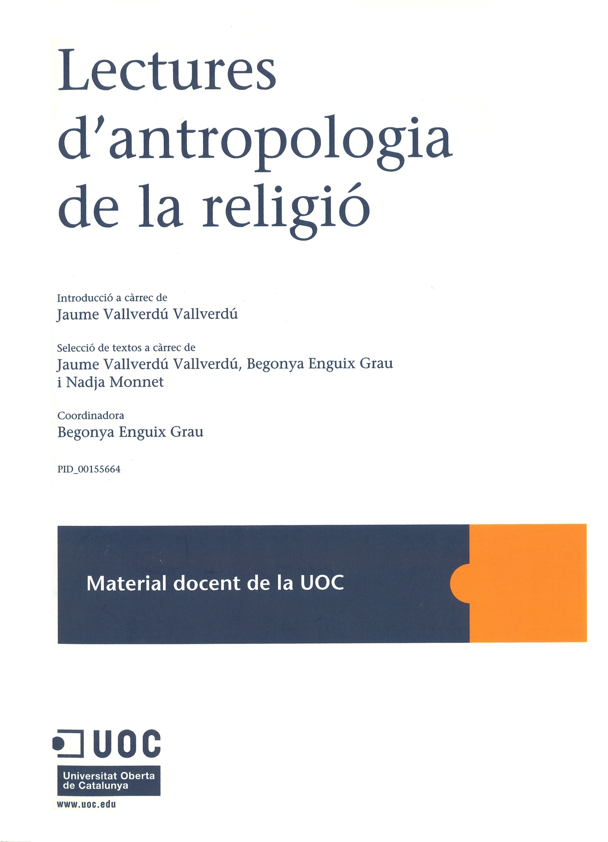 Imagen de portada del libro Lectures d'antropologia de la religió