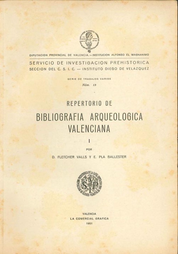 Imagen de portada del libro Repertorio de Bibliografía Arqueológica Valenciana