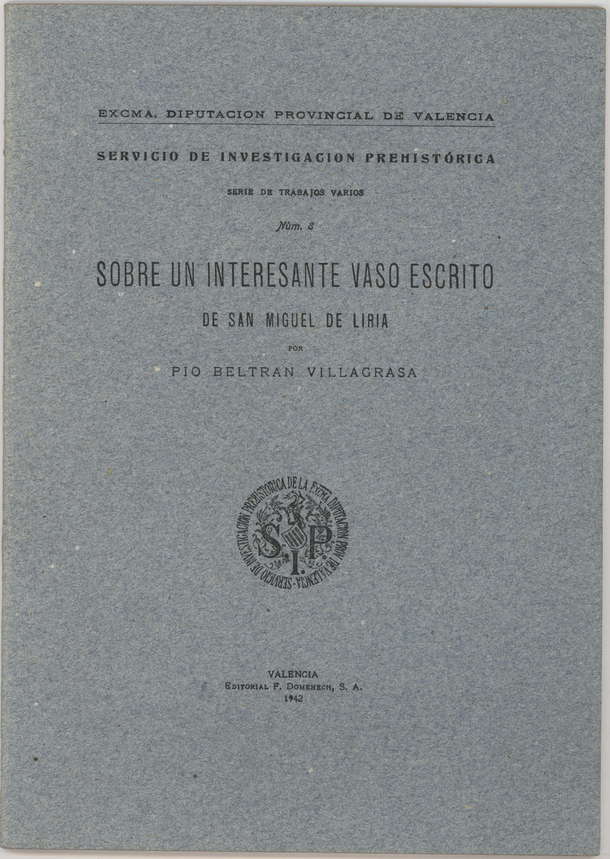 Imagen de portada del libro Sobre un interesante vaso escrito de San Miguel de Liria