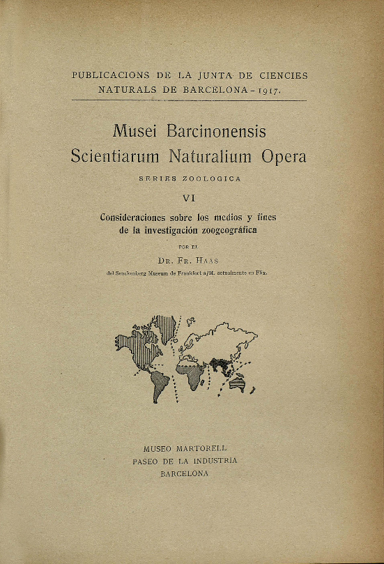 Imagen de portada del libro Consideraciones sobre medios y fines investigación zoogeográfica