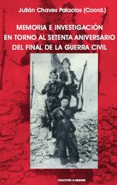 Imagen de portada del libro Memoria e investigación en torno al setenta aniversario del final de la Guerra Civil