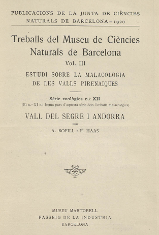 Imagen de portada del libro Estudi sobre la malacologia de les valls pirenaiques