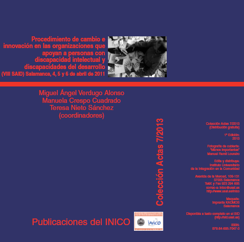 Imagen de portada del libro Procedimiento de cambio e innovación en las organizaciones que apoyan a personas con discapacidad intelectual y discapacidades del desarrollo