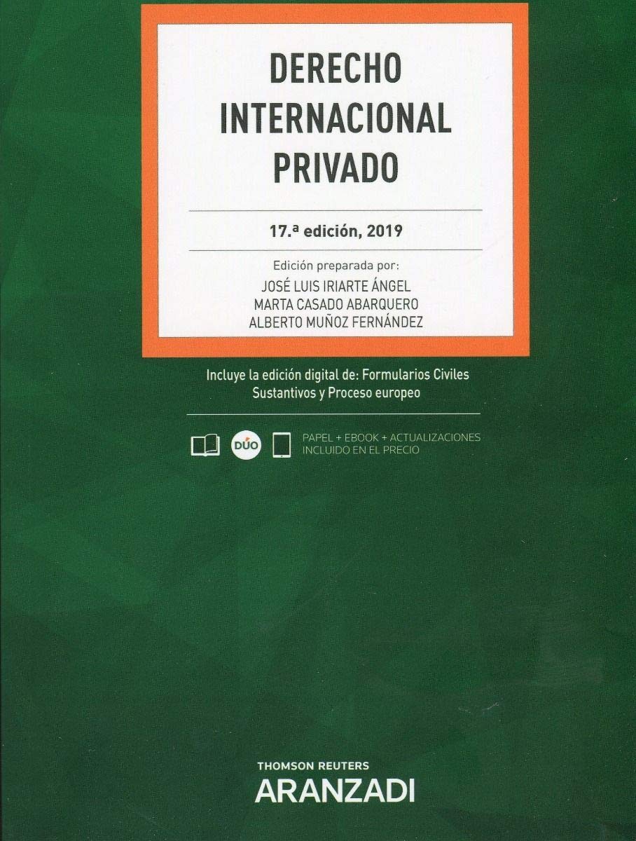 Imagen de portada del libro Derecho internacional privado