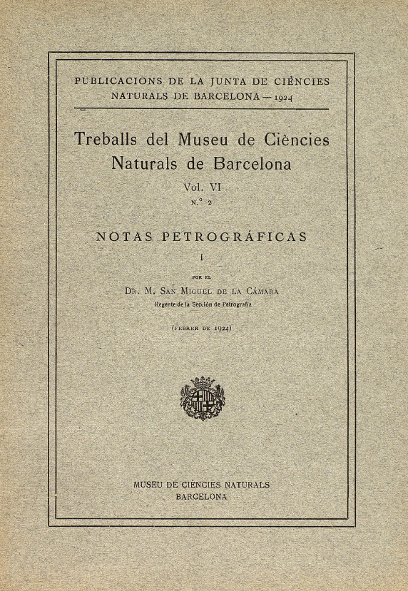 Imagen de portada del libro Notas petrográficas I