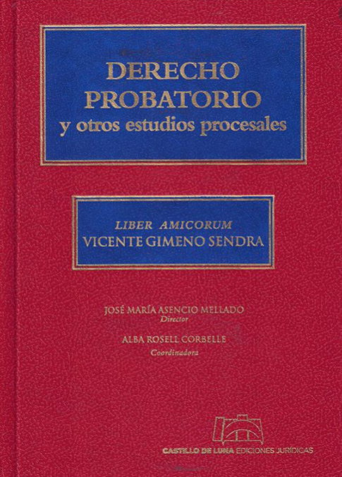 Imagen de portada del libro Derecho probatorio y otros estudios procesales