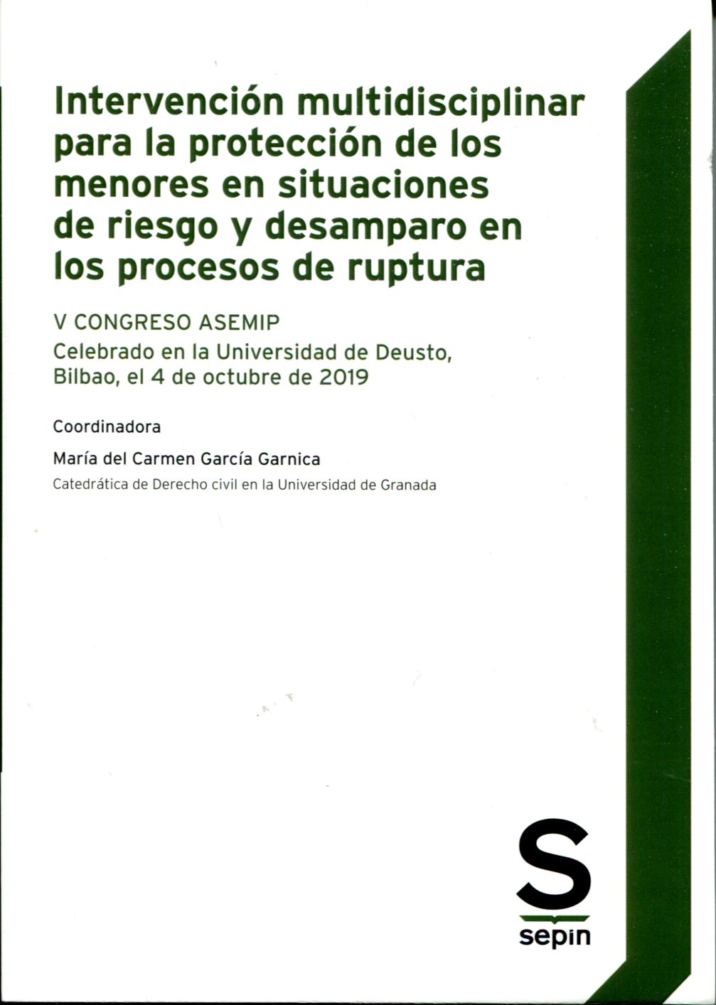 Imagen de portada del libro Intervención multidisciplinar para la protección de los menores en situaciones de riesgo y desamparo en los procesos de ruptura