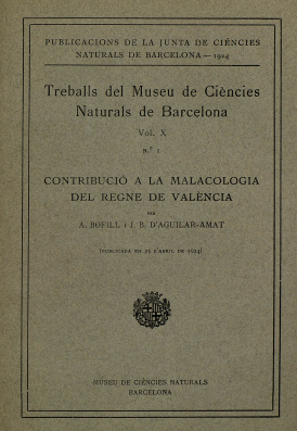 Imagen de portada del libro Contribució a la malacologia del Regne de València