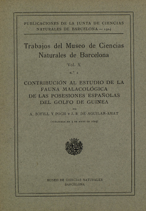 Imagen de portada del libro Contribución al estudio de la fauna malacológica de las posesiones españolas del Golfo de Guinea