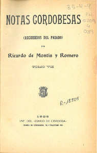 Imagen de portada del libro Notas cordobesas