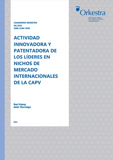 Imagen de portada del libro Actividad innovadora y patentadora de los lideres en nichos de mercado internacionales de la CAPV