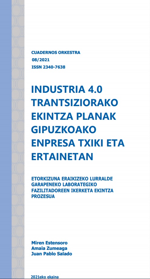 Imagen de portada del libro Industria 4.0 trantsiziorako ekintza planak Gipuzkoako enpresa txiki eta ertainetan