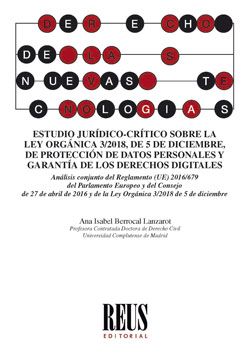 Imagen de portada del libro Estudio jurídico-crítico sobre la la Ley orgánica 3/2018, de 5 de diciembre, de protección de datos personales y garantía de los derechos digitales