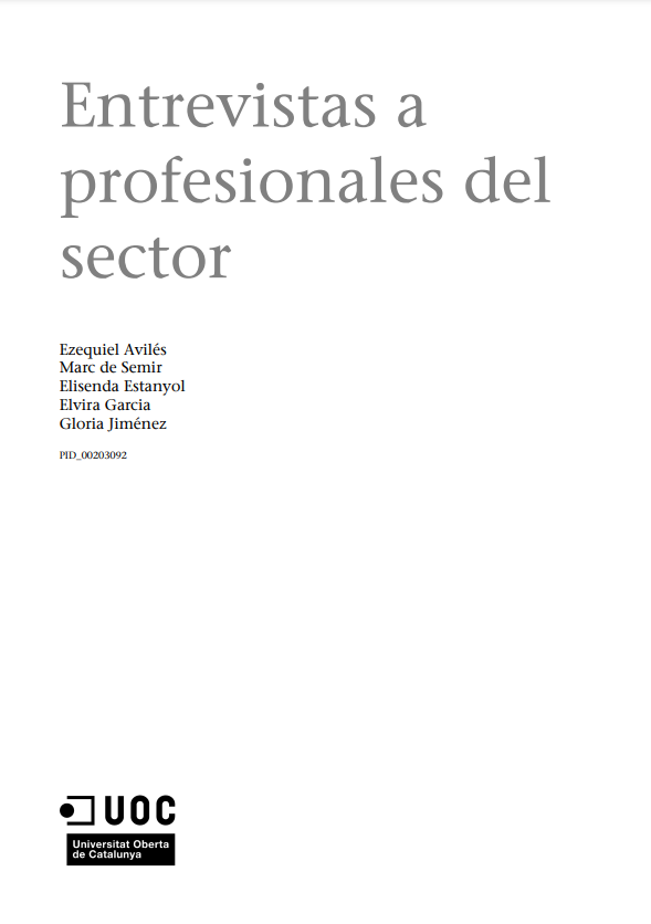 Imagen de portada del libro Entrevistas a profesionales del sector